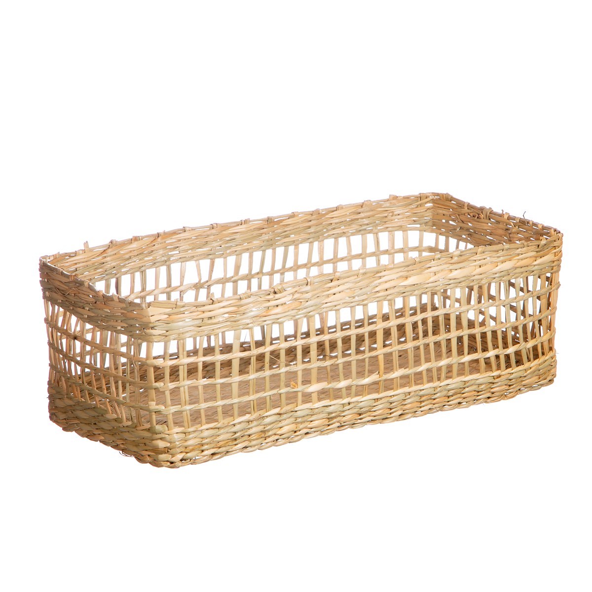 Woven Seagrass Rectangular Basket