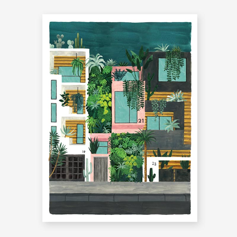 Buildings & Plants Art Print