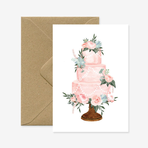 Congratulations Wedding Cake Card