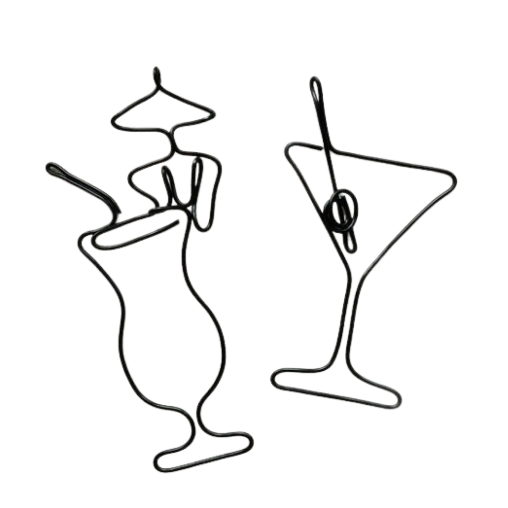 Cocktail Glass Wire Wall Art