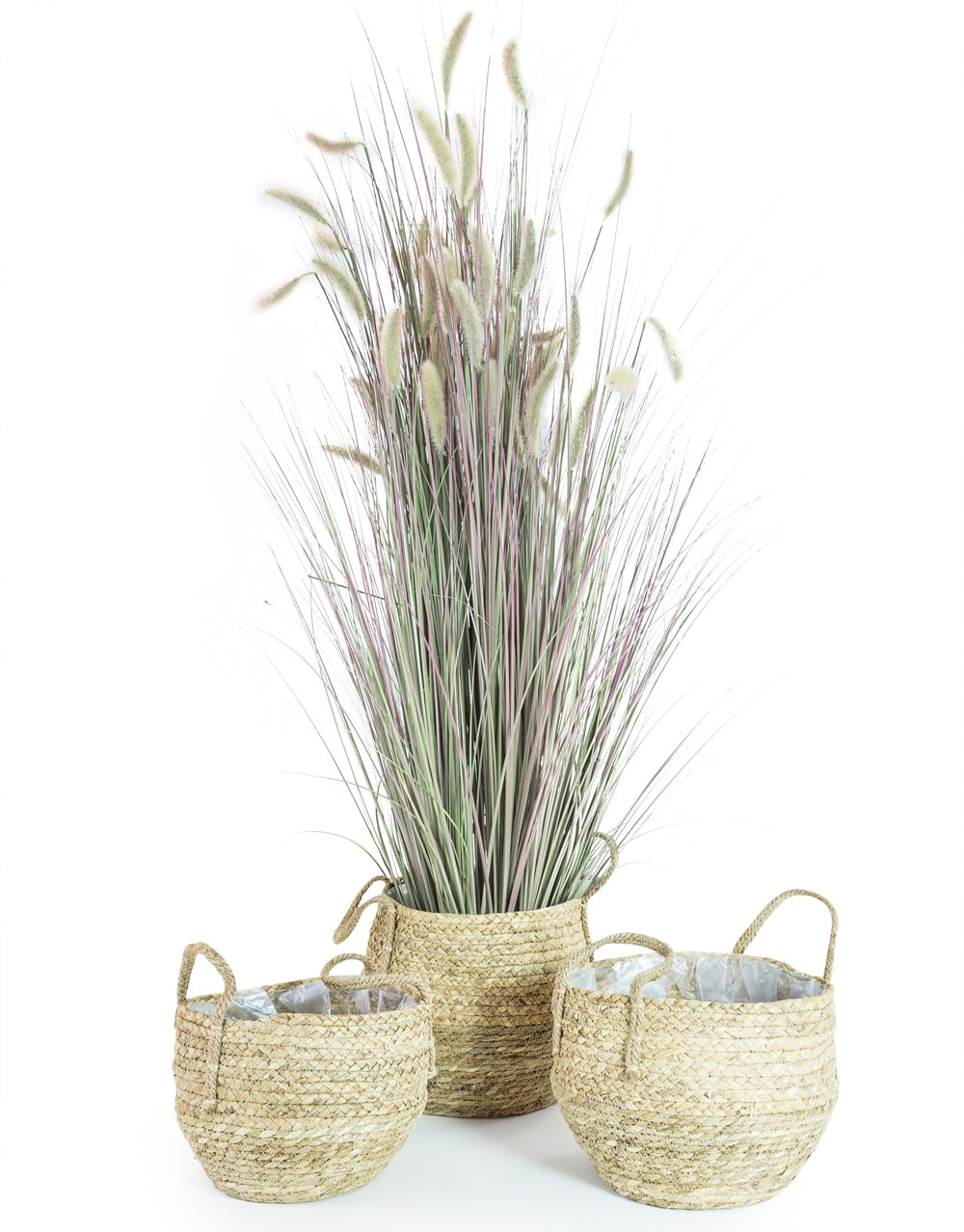 Rustic Weaved Seagrass Storage Baskets/Plant Pots