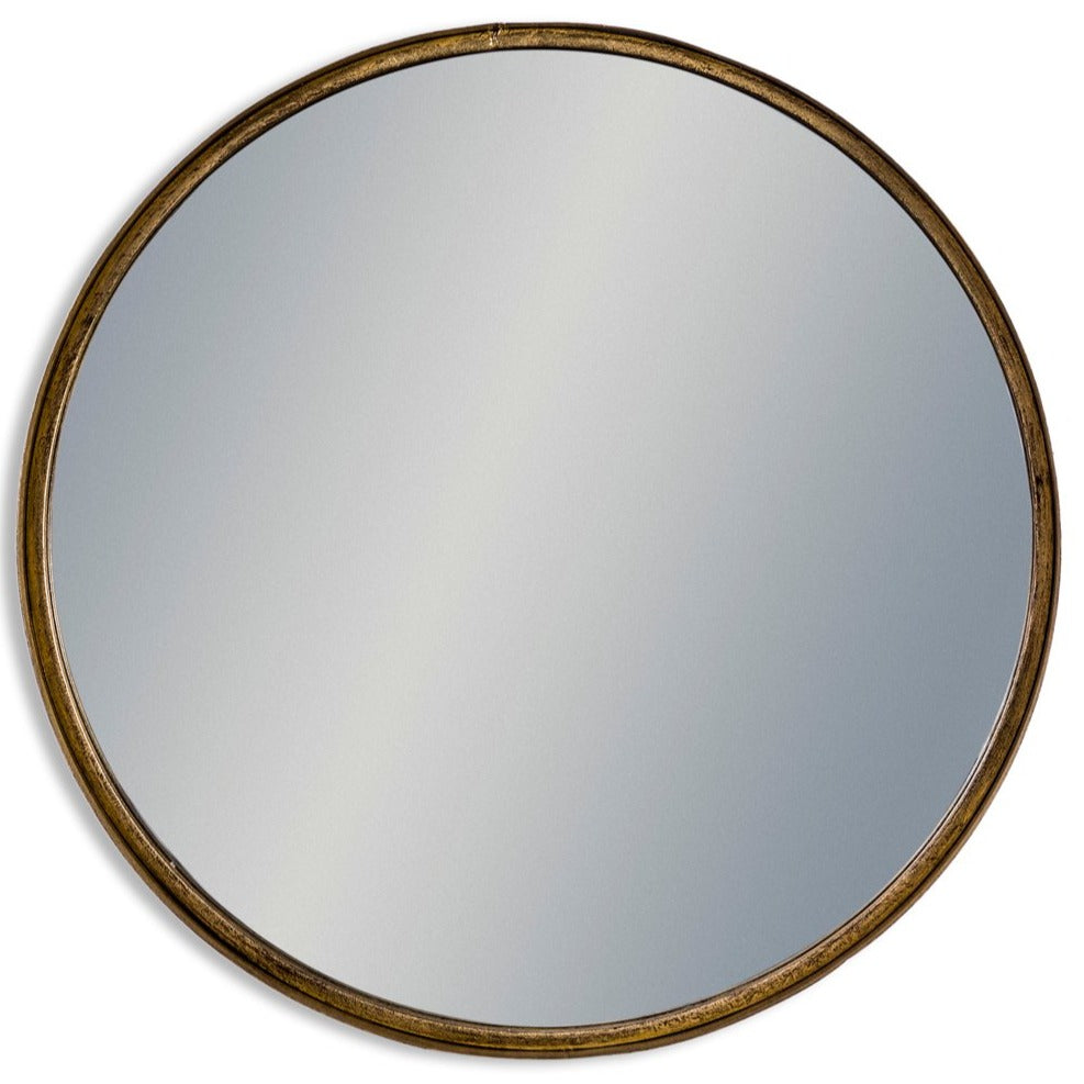 Circular Black & Gold Deep Framed Wall Mirror