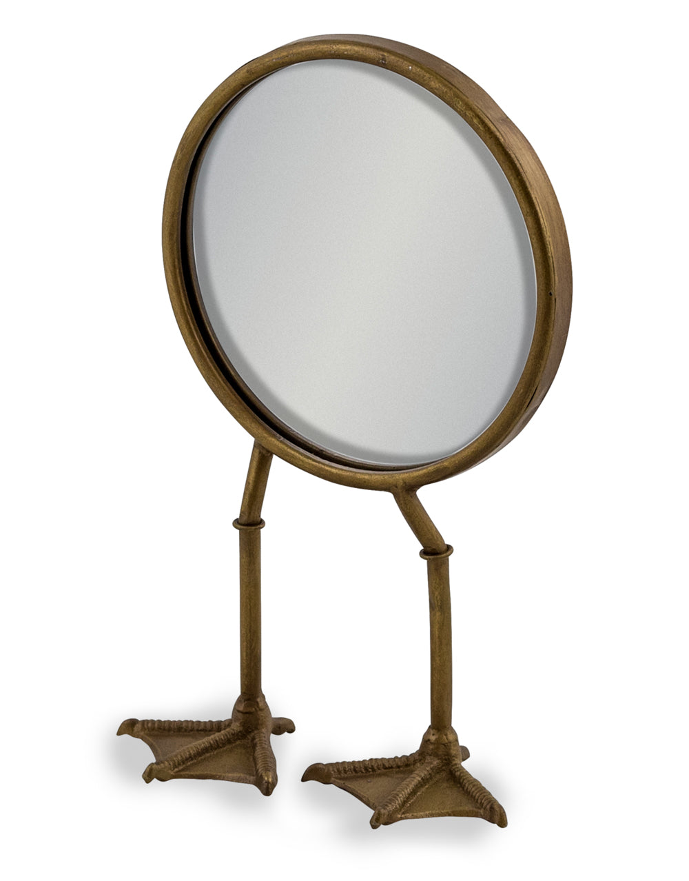 Bronze Bird Legged Table Mirror featuring webbed bird feet