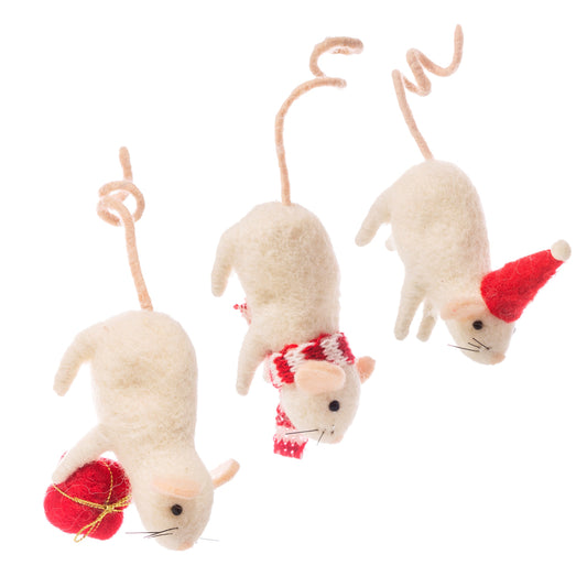 Hanging Mice Felt Decoration