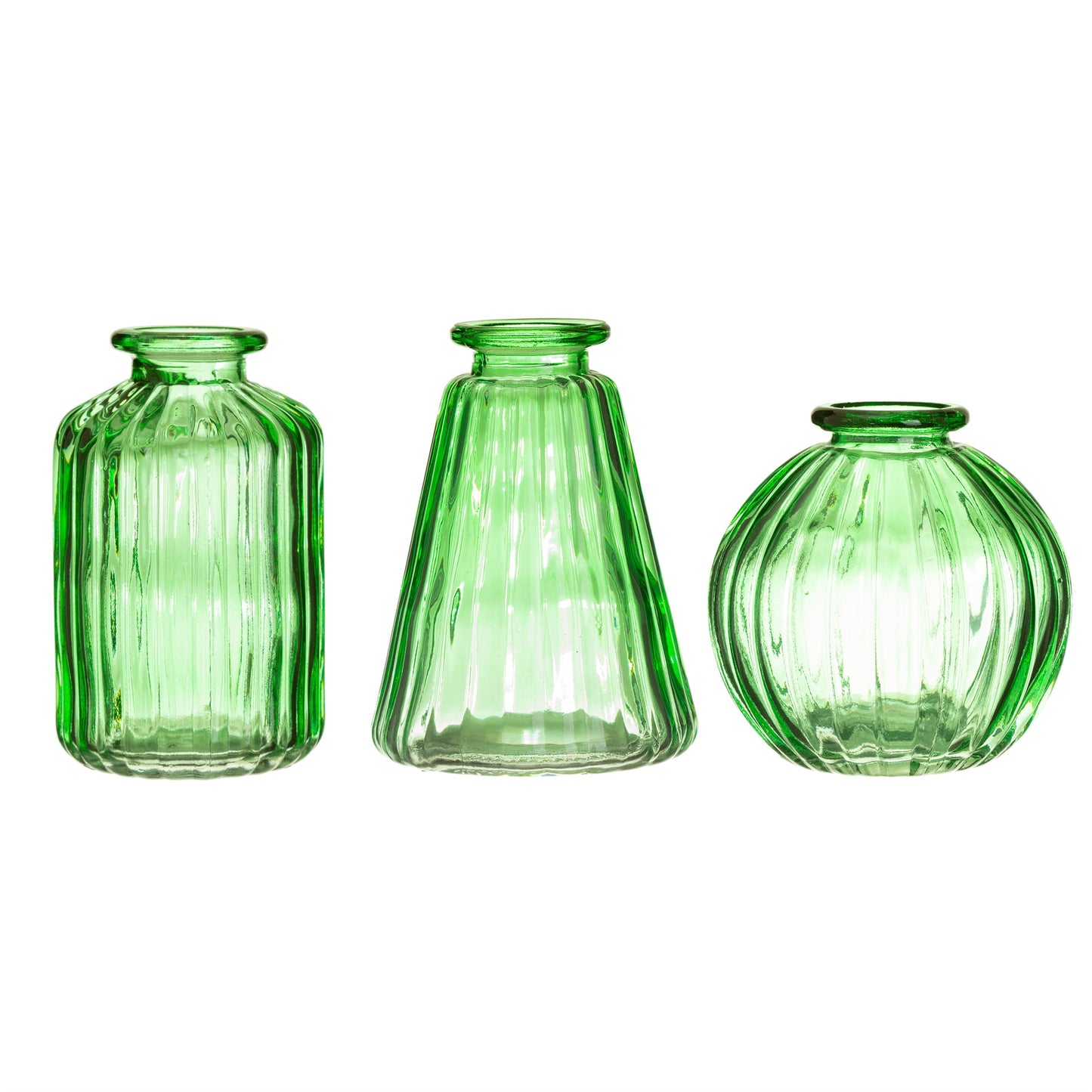 Vintage Style Green Glass Bud Vase