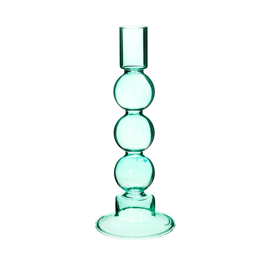 Tall Bubble Glass Candle Holder | Turquoise