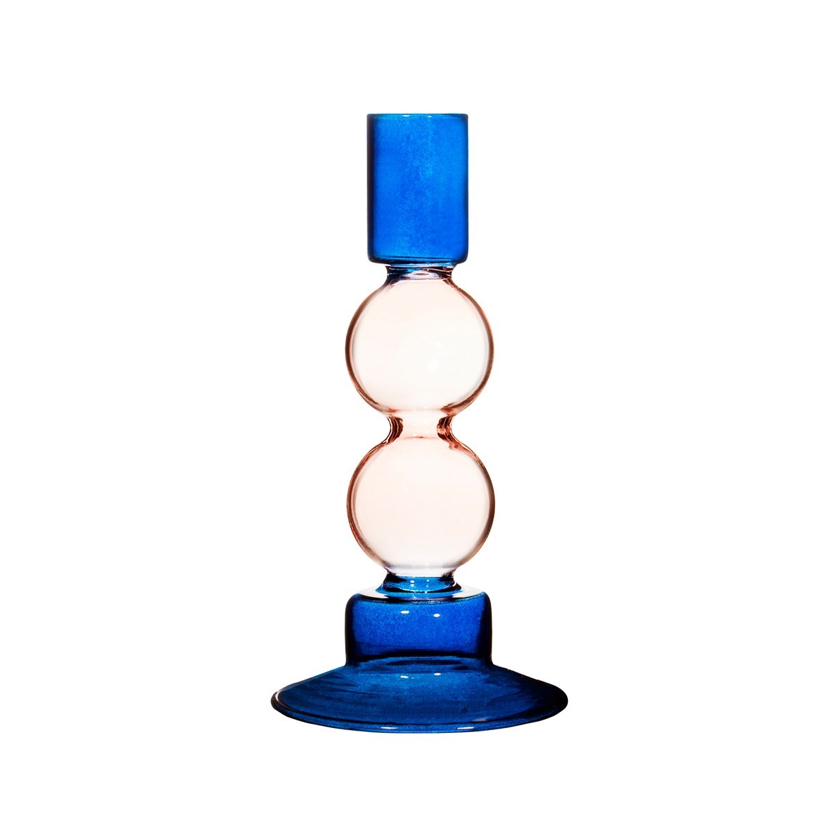 Bubble Glass Candle Holder | Pink & Blue