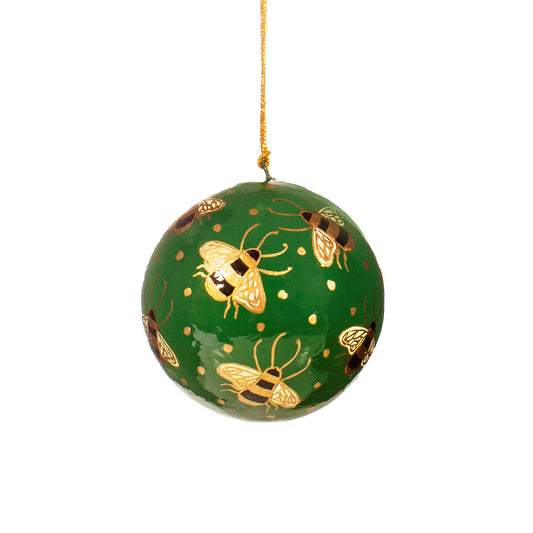 Paper Mache Gold Bee Bauble