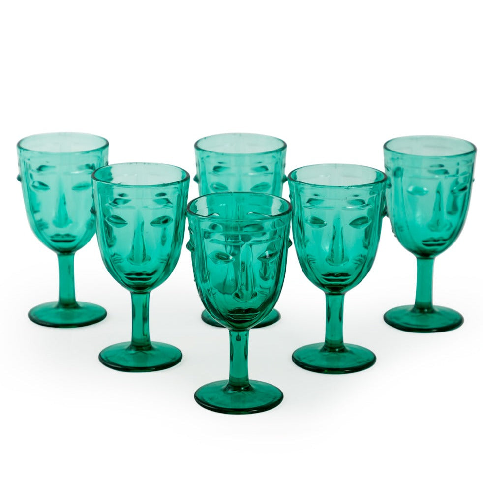 Face Wine Glass | Various Colours Available