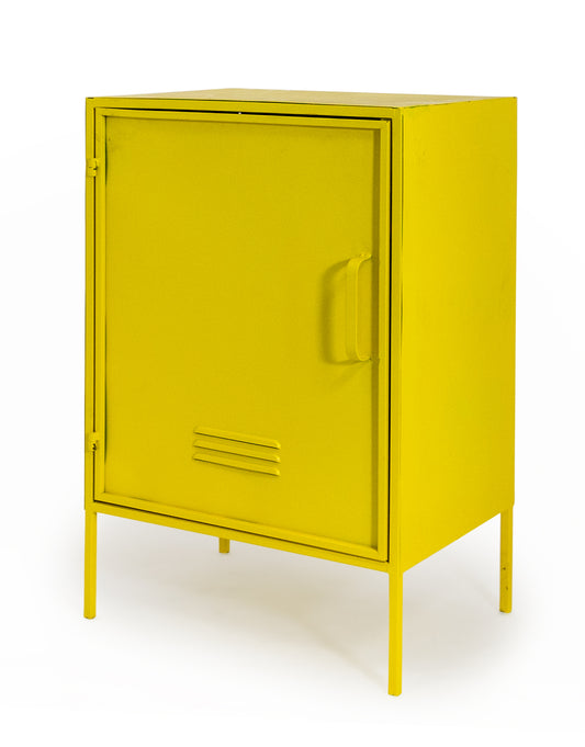 Metal Locker Style Cabinet in Yellow | Two Door Options