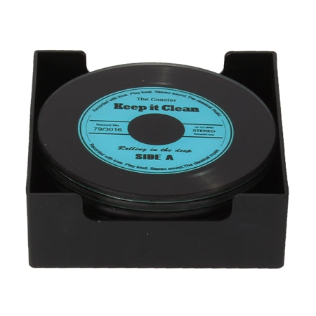Glass Record Coasters | Set of 6