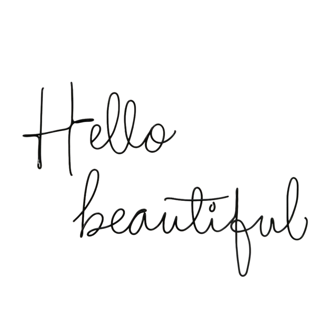 Black Hello Beautiful Wire Word Wall Art Decoration