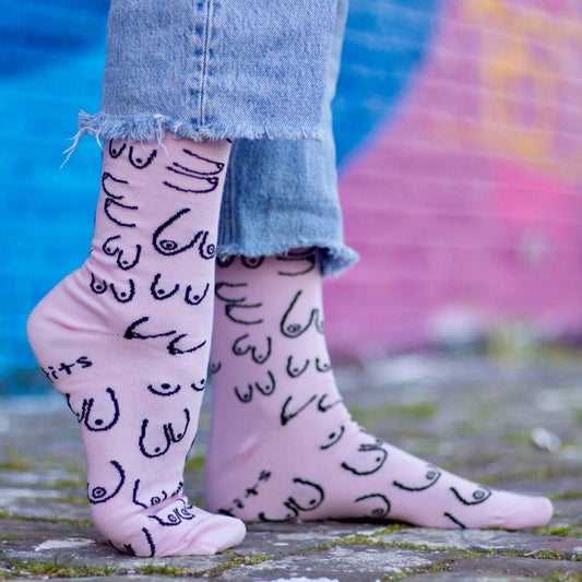Titties Illustration Socks | Pink