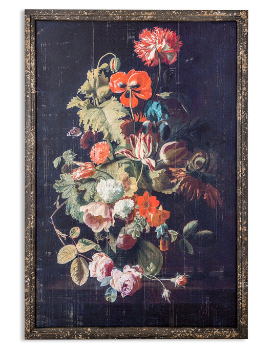 Oversized Antique Style Boho Floral Wall Print