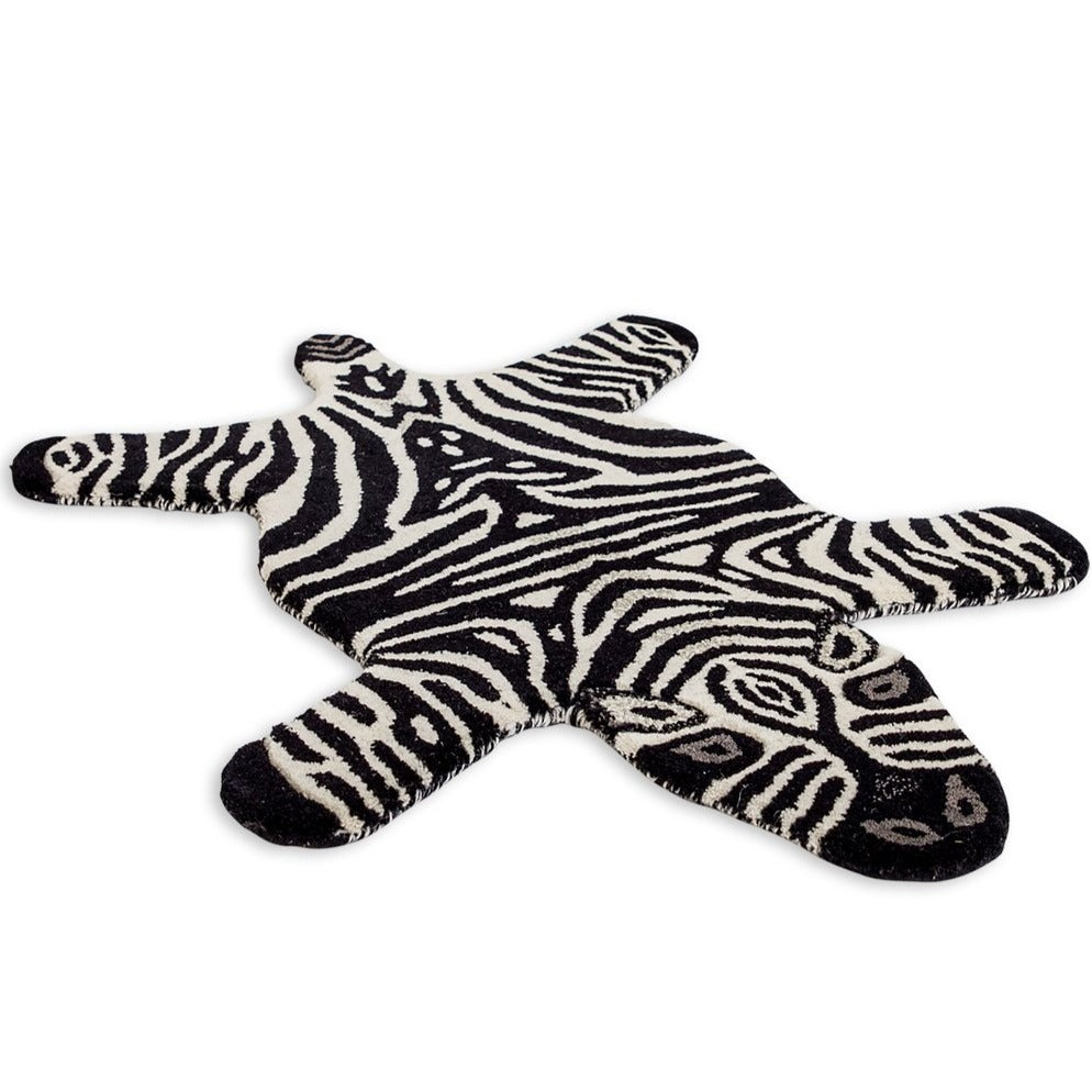 Hand tufted wool Zebra rug