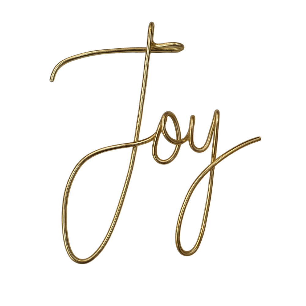 Gold Joy Wire Word Mantle or Table Decoration