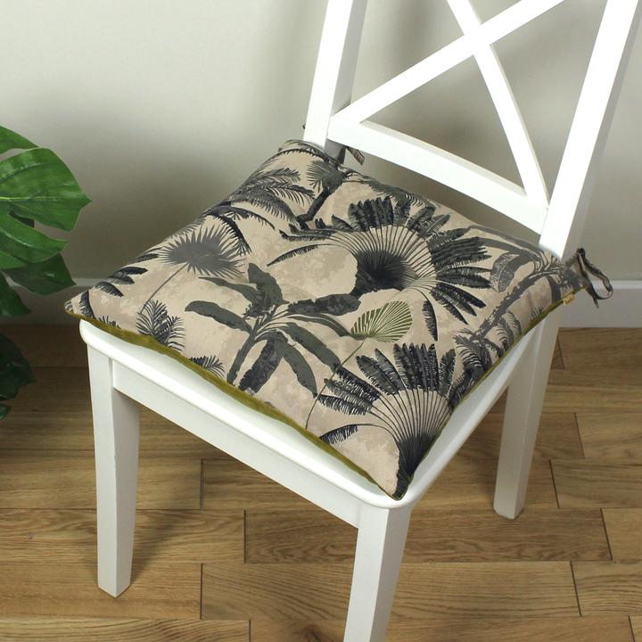 Palm Seat Pads Natural & Green - Set of 2 Cushions