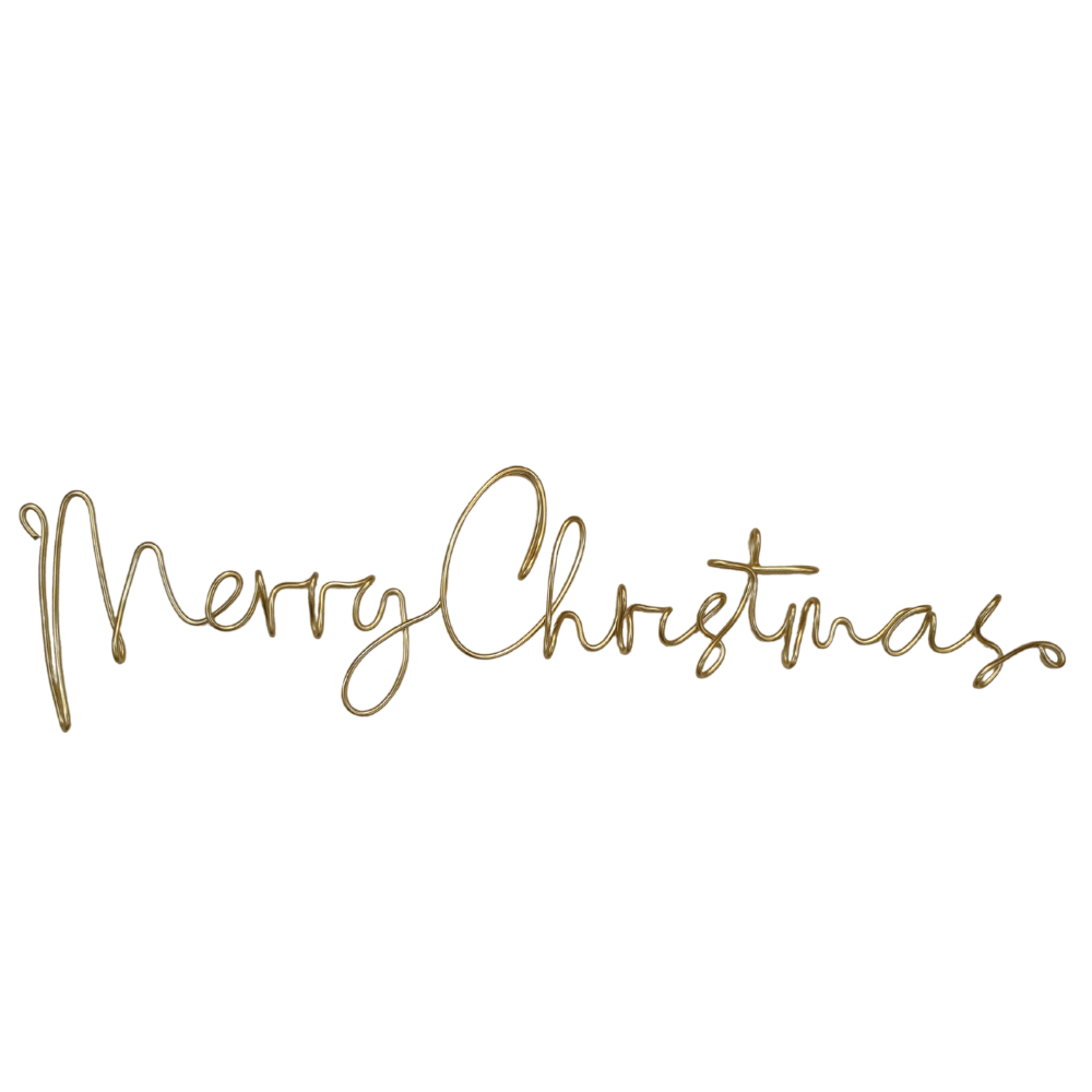 Gold Merry Christmas Wire Word Christmas Wreath Sign for Christmas Decoration
