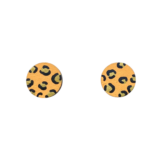 Yellow & Gold Leopard Mini Studs