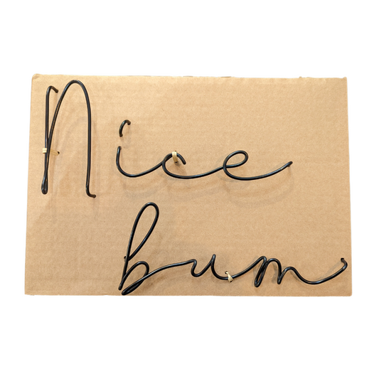Nice Bum Wire Word Sign