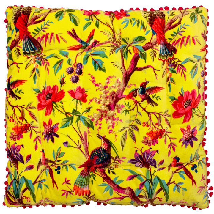 Large Birds & Botantics Floor Cushion | 70 x 70cm