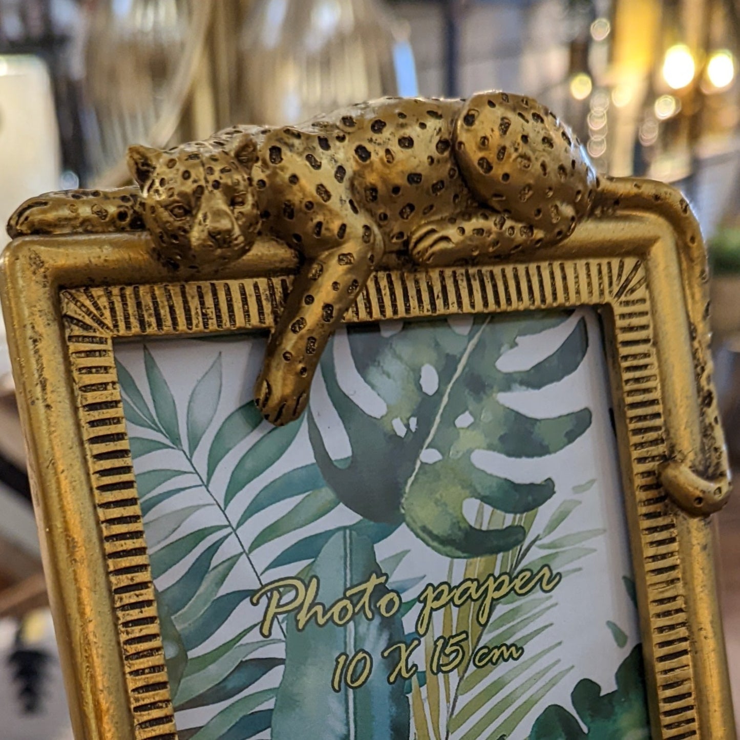 Gold Leopard Photo Frame, 6x4"