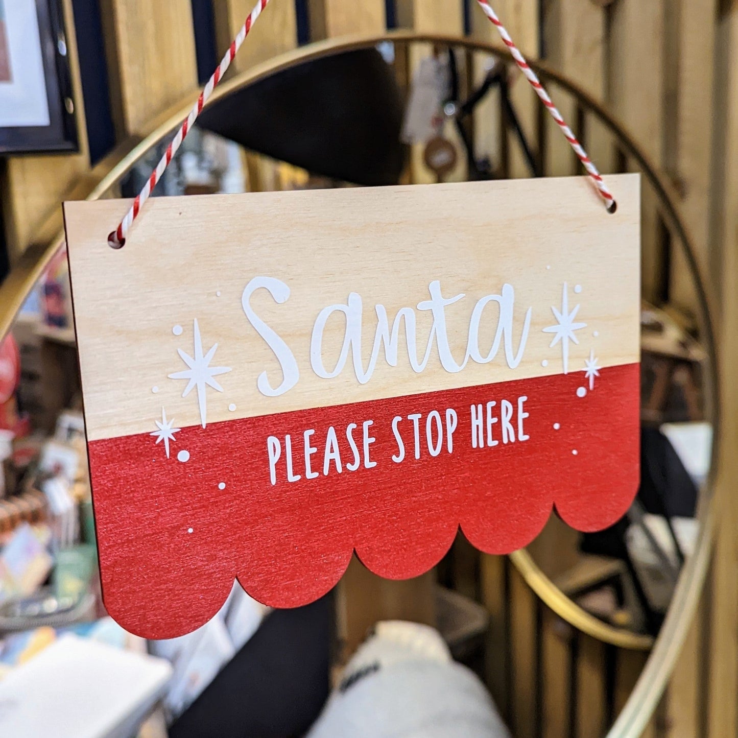 Santa Please Stop Here Wooden Wall/Door Hanging
