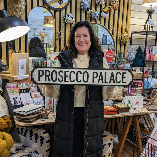 Prosecco Palace Retro Wooden Wall Sign