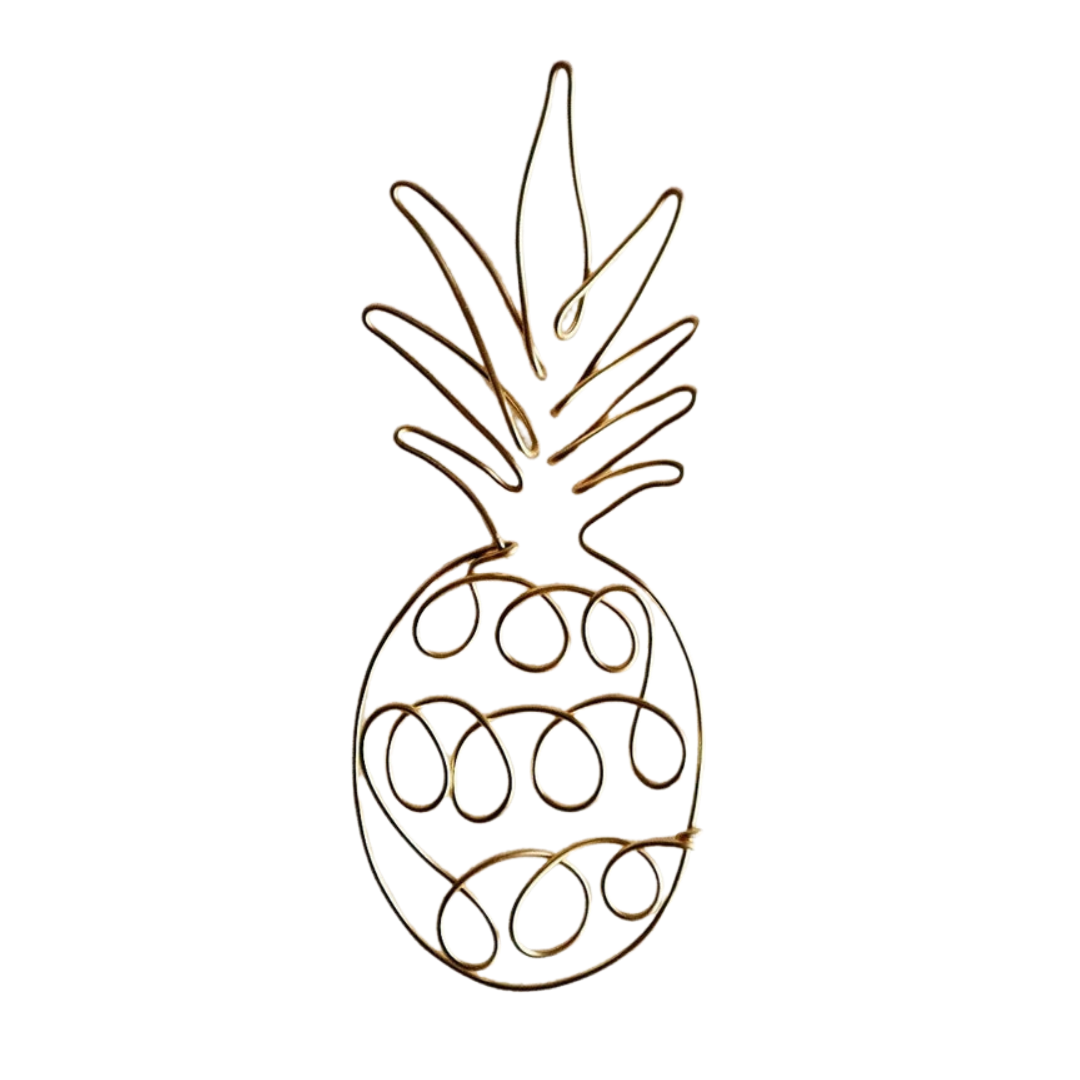 Gold Pineapple Wire Wall Art Decoration for Gallery Wall
