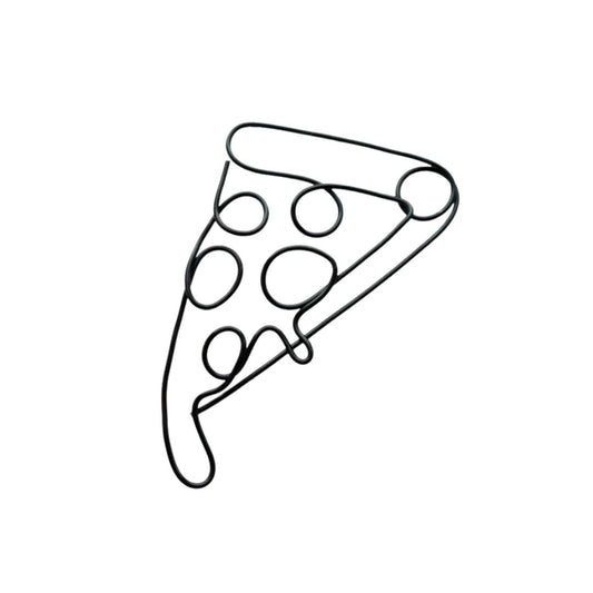 Black Pizza Slice Wire Wall Decoration