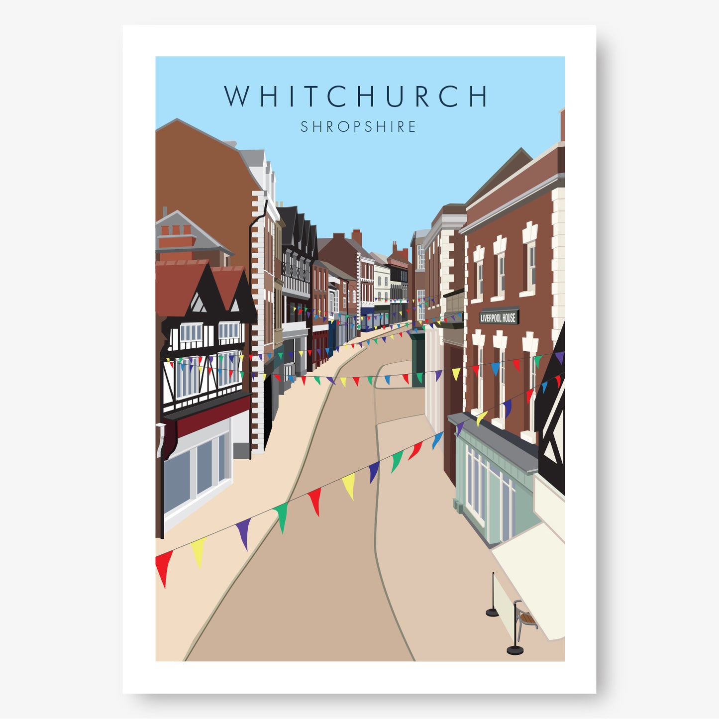 Whitchurch Shropshire High Street Postcard