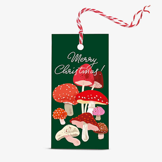 Christmas Mushrooms Gift Tags | Pack of 10