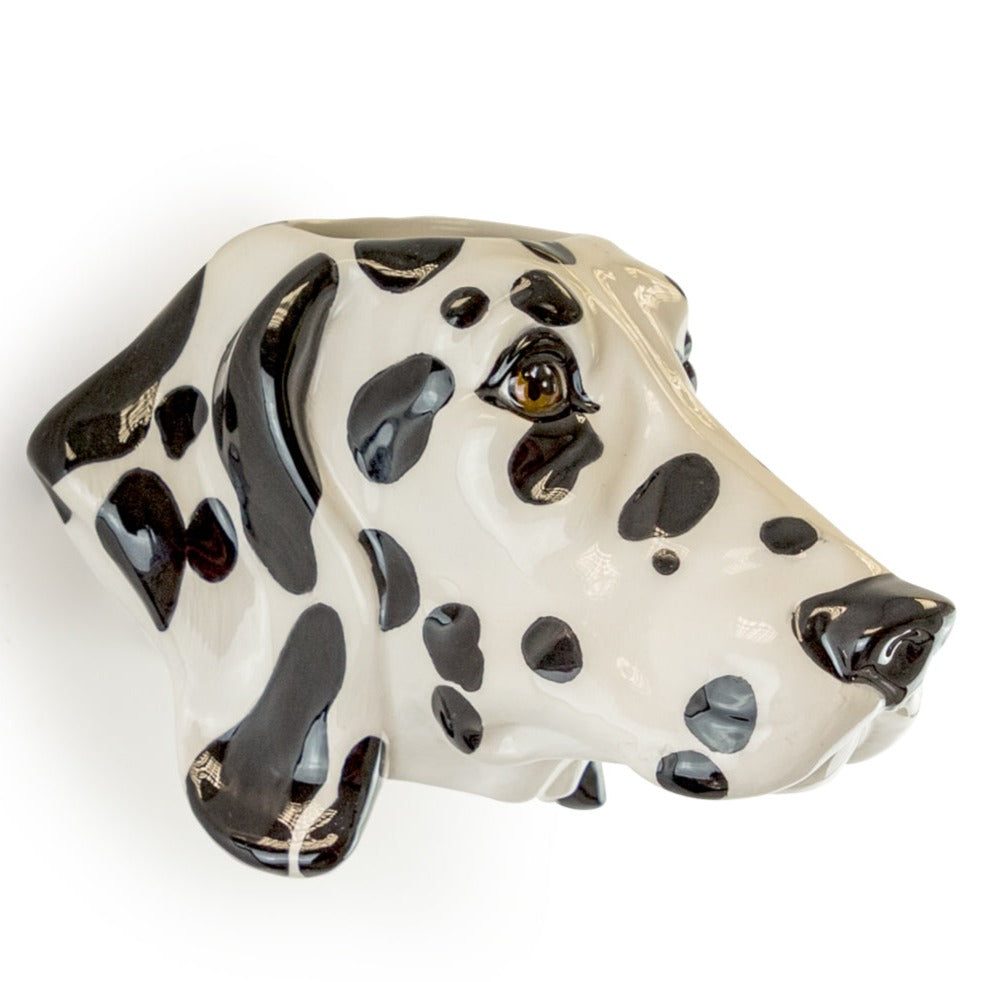 Spotty Dog Dalmatian Head Ceramic Wall Sconce/Vase