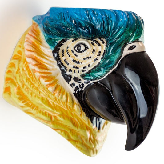 Pretty Parrot Head Ceramic Wall Sconce/Vase