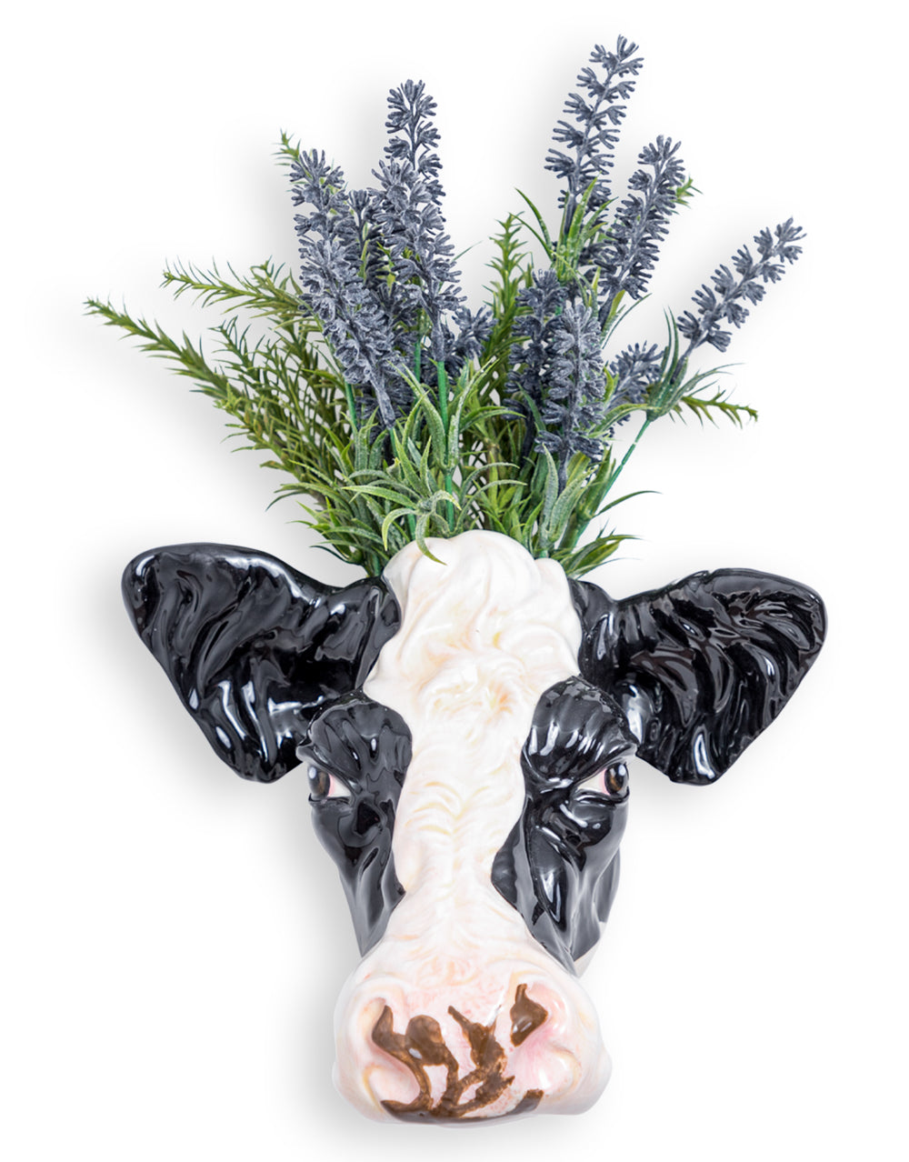 Daisy Cow Head Ceramic Wall Sconce/Vase