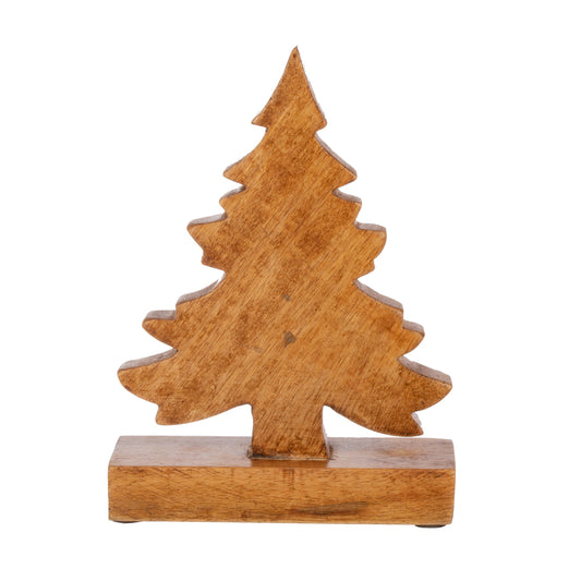 Natural Wood Standing Tree Decoration | Small