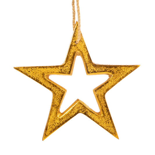 Gold Metal Star Tree Decoration