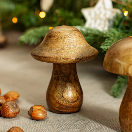 Mango wood Toadstool and Mushroom Table Decorations