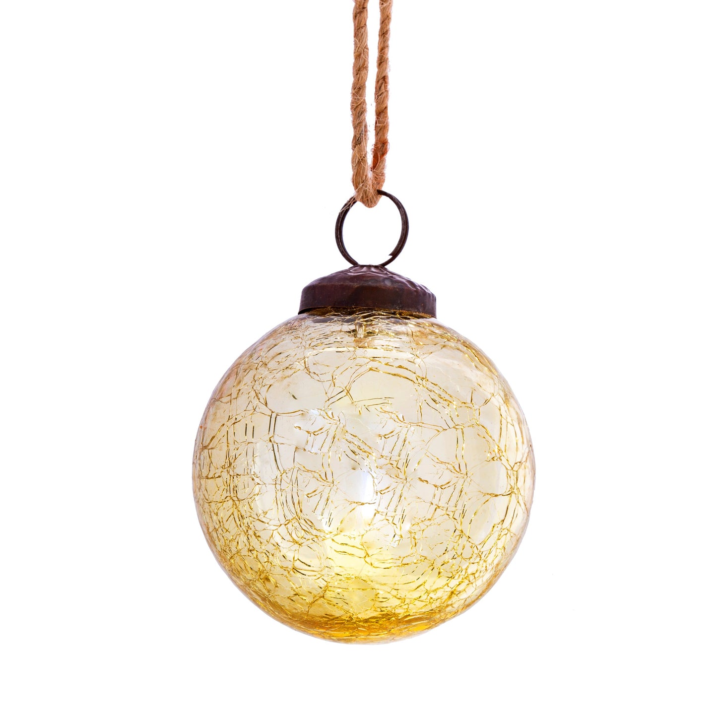 Gold Crackle Glass Bauble