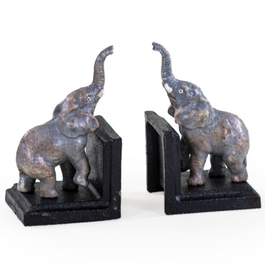 Antiqued Cast Iron Elephant Bookends