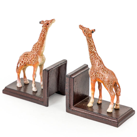 Antique Style Cast Iron Giraffe Bookends