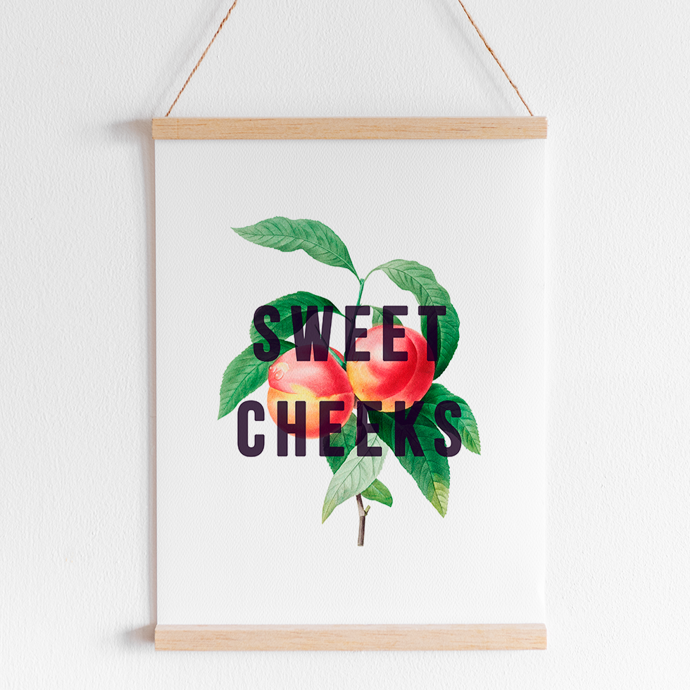 Sweet Cheeks Peach Art Print
