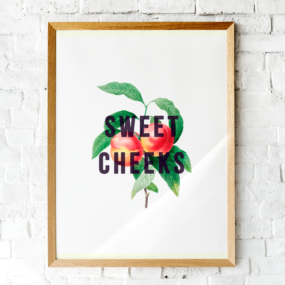 Sweet Cheeks Peach Art Print