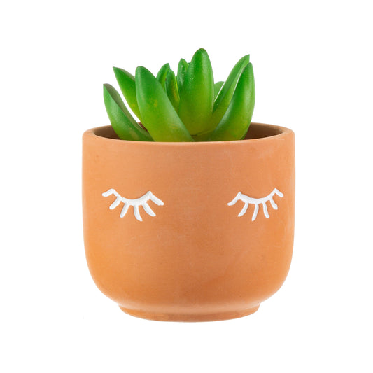 Eyelashes Mini Terracotta Planter