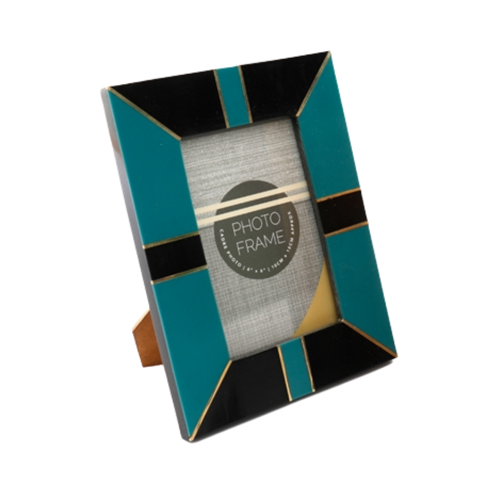 Brass Inlay Art Deco Photo Frame 4x6" | Two Colours