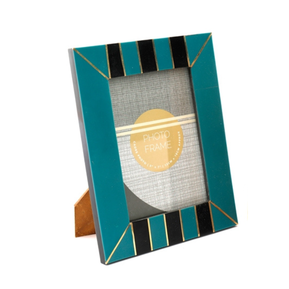 Brass Inlay Art Deco Photo Frame 7x5" | Two Colours