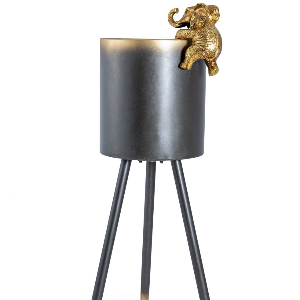 Gold Elephant Plant Pot Hanger