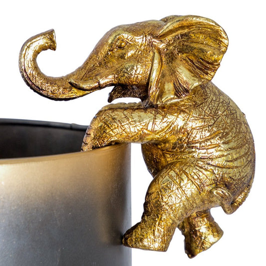 Gold Elephant Plant Pot Hanger