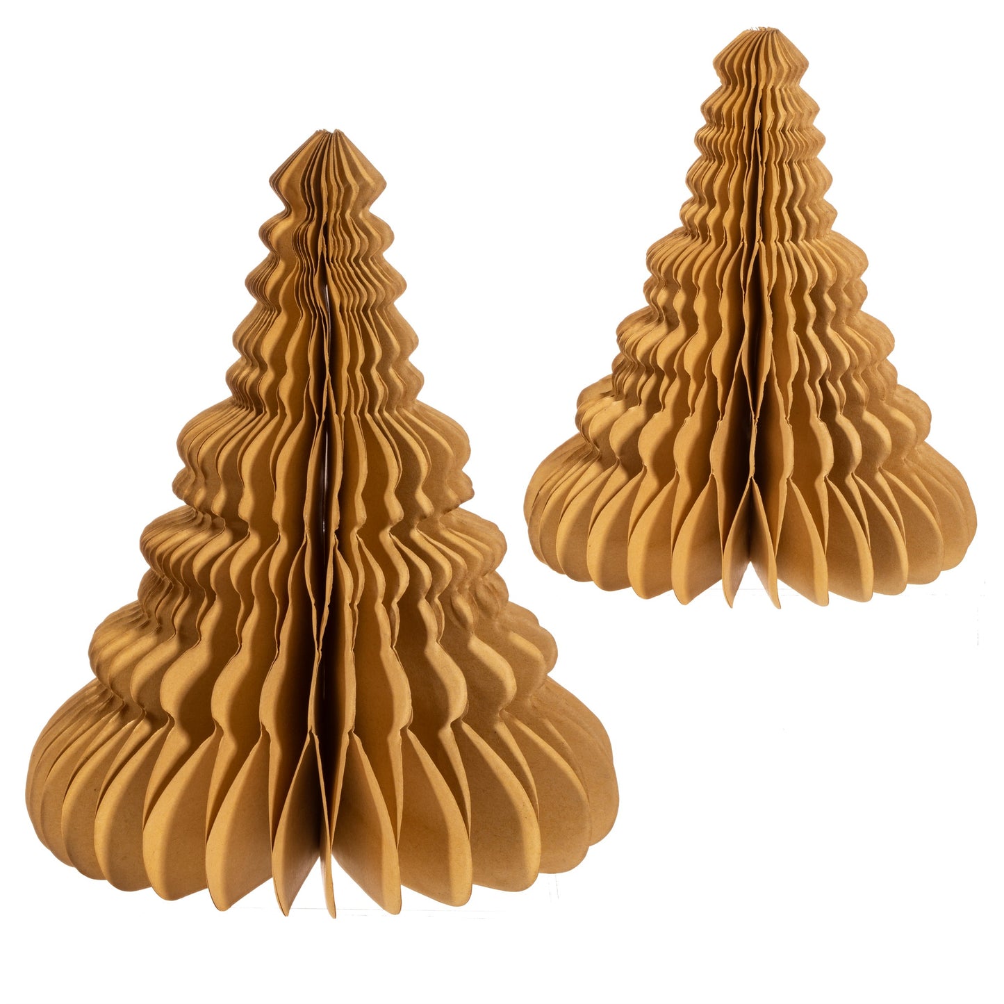 Recycled Paper, Set of Two Honeycomb Tree Decorations
