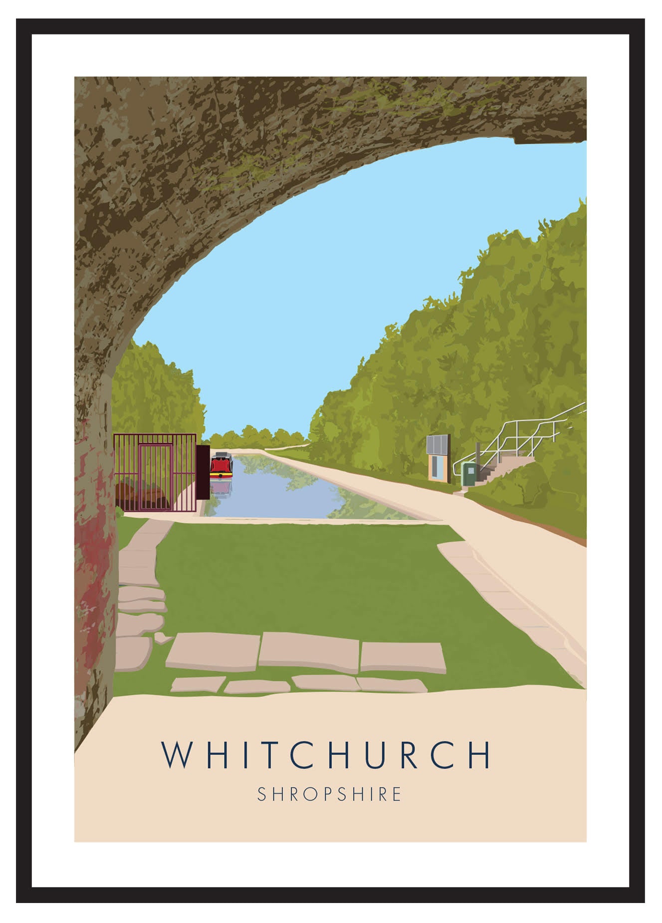 Whitchurch, Shropshire. Canal Llangollen Arm Wall Print